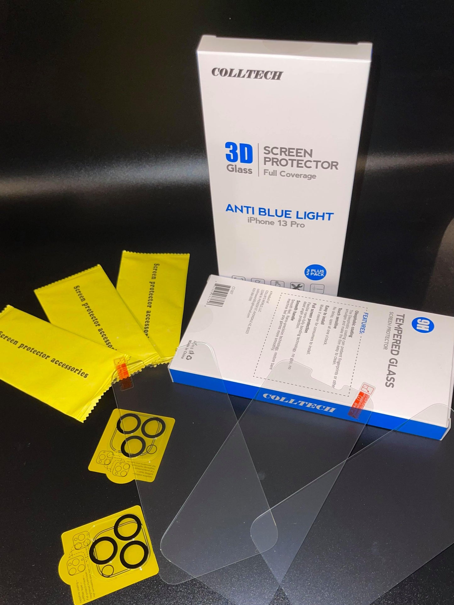 Colltech 3D Glass ANTI BLUE LIGHT Screen Protector for IPhone 13ProMax 3+2 Pack