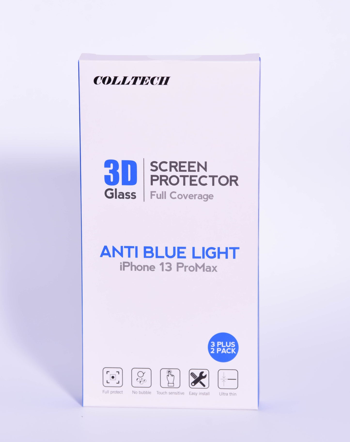 Colltech 3D Glass ANTI BLUE LIGHT Screen Protector for IPhone 13ProMax 3+2 Pack